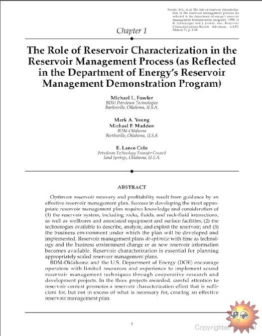 Reservoir Characterization Recent Advances  